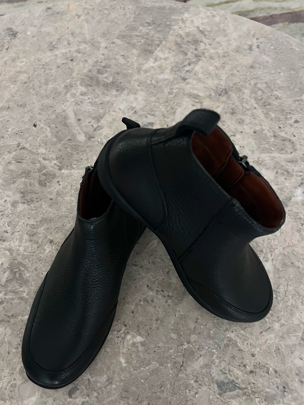 Women’s Black Leather Ankle Boots - Picture 2 of 4